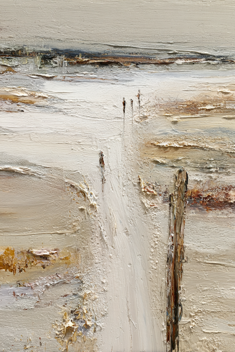 Ruhige Landschaft Mit Weg Und Figuren Impressionistisches Gemälde | Erdtoene und Taupe | Farbenwelten