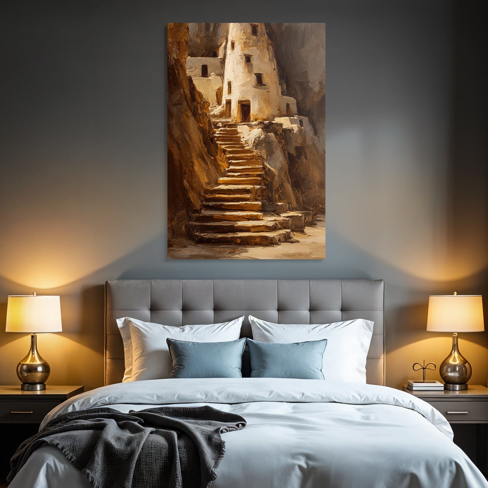 Stufen Zum Alten Bauwerk Im Steinigen Hintergrund