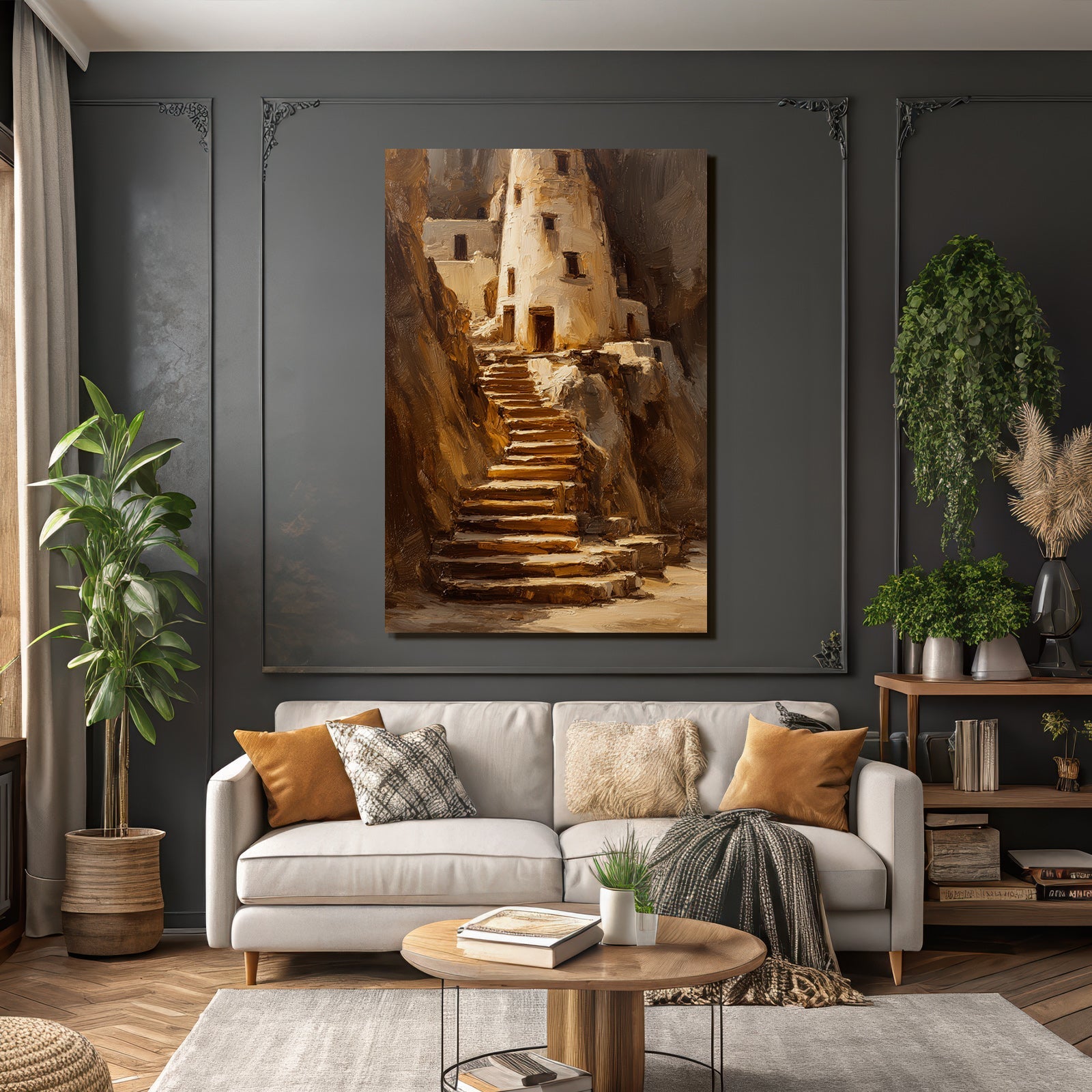 Stufen Zum Alten Bauwerk Im Steinigen Hintergrund
