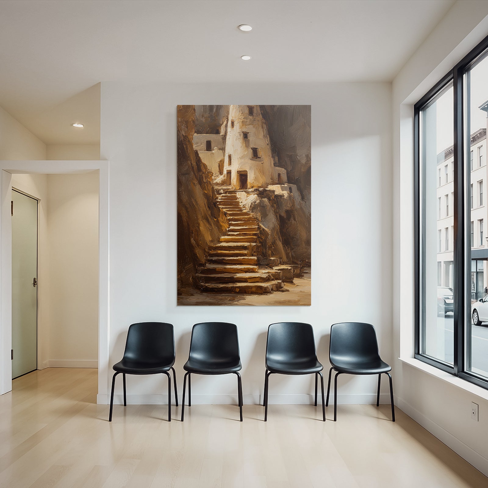 Stufen Zum Alten Bauwerk Im Steinigen Hintergrund