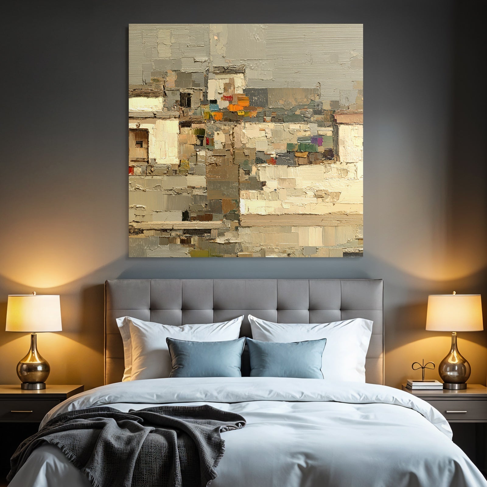 Abstracte Kunstlandschaft Mit Textur Und Farben