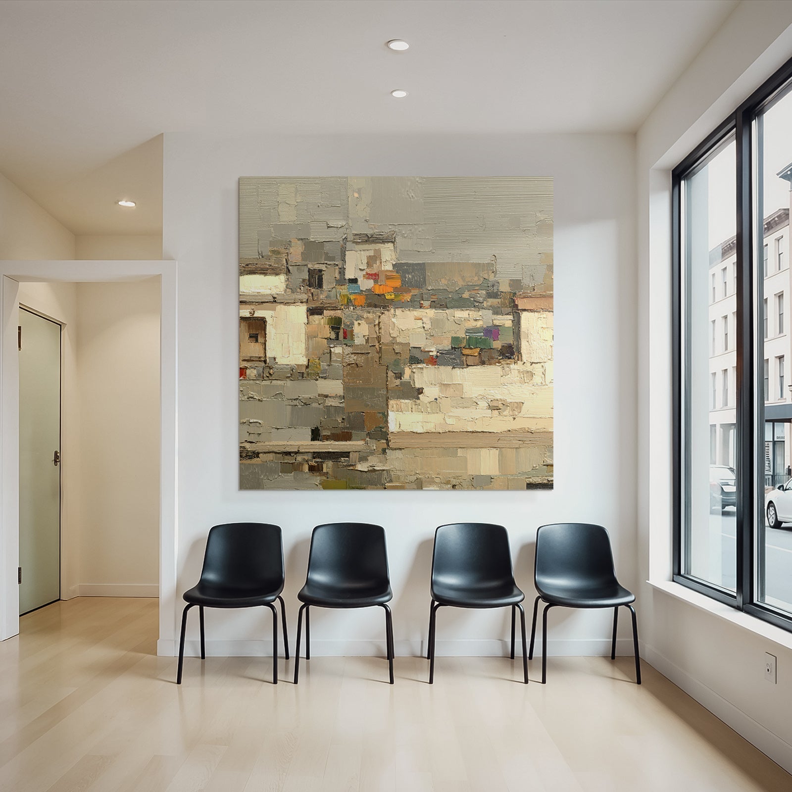 Abstracte Kunstlandschaft Mit Textur Und Farben