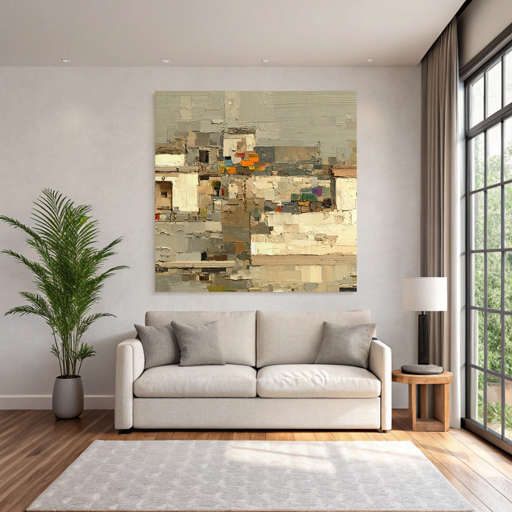 Abstracte Kunstlandschaft Mit Textur Und Farben