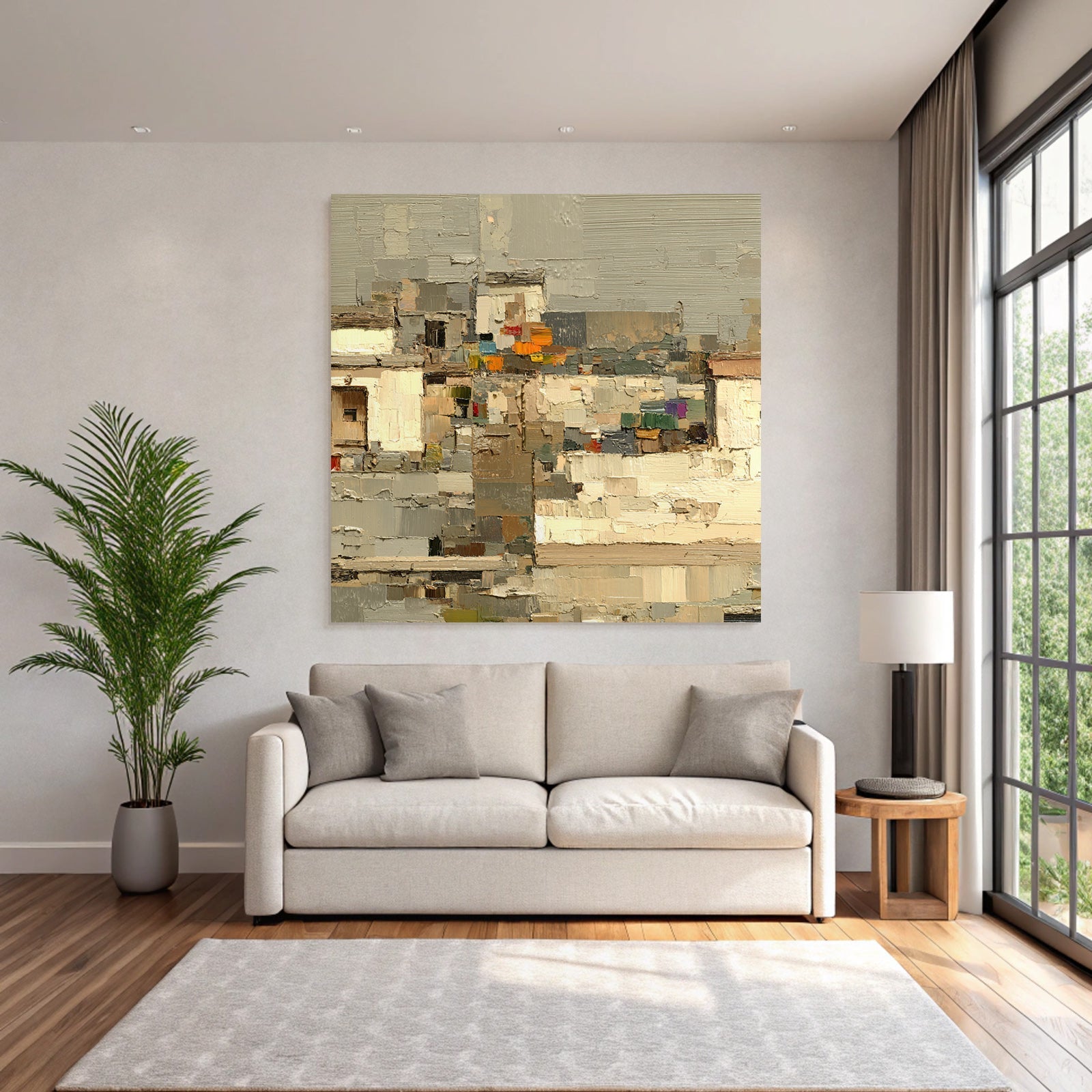 Abstracte Kunstlandschaft Mit Textur Und Farben