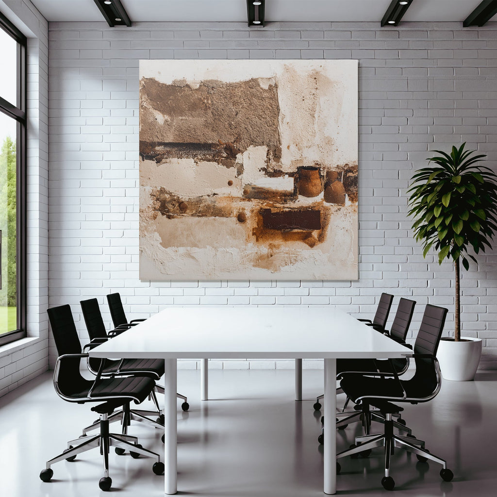 Abstraktes Kunstwerk Erdtöne Texturen Materialien Layered Effekt