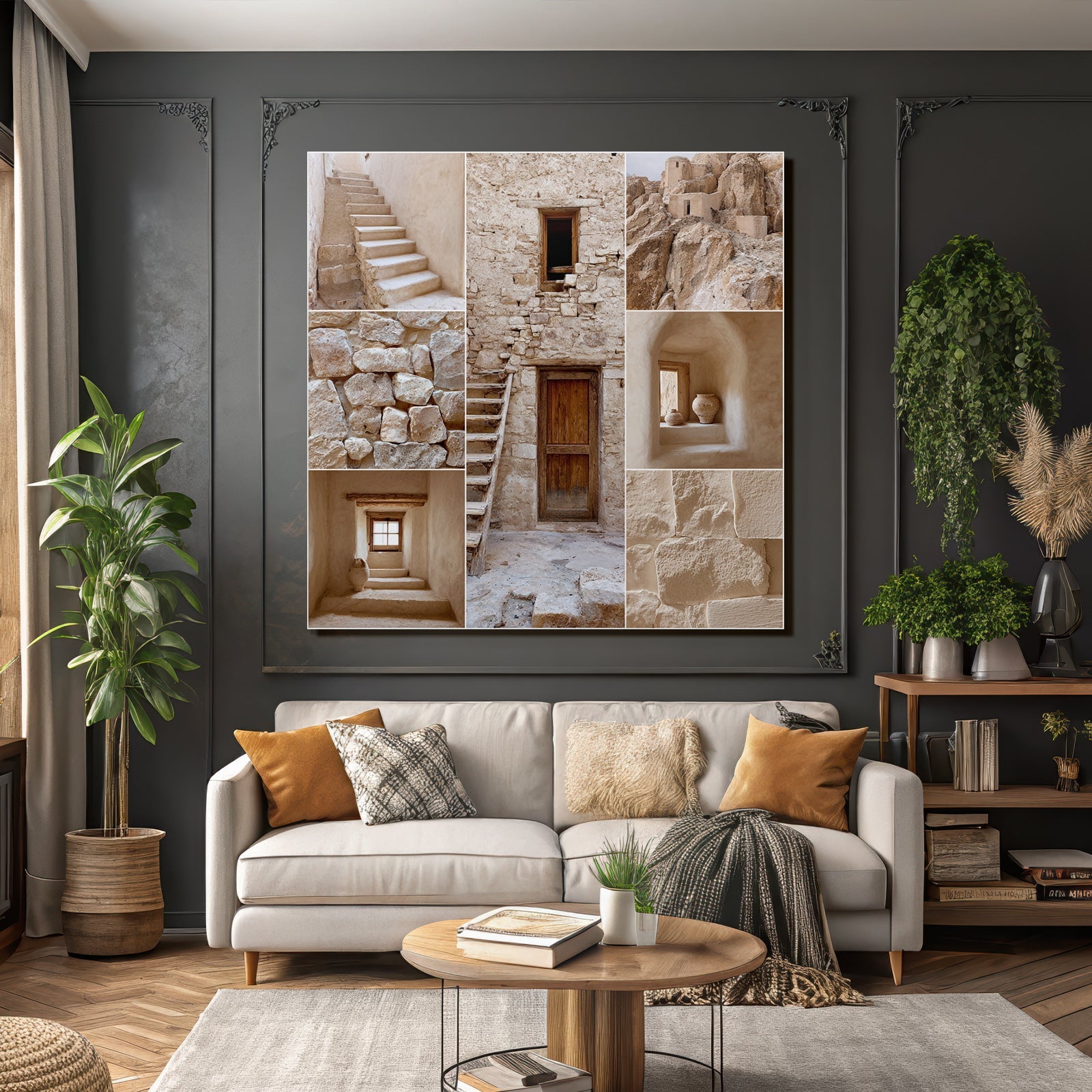 Alte Stein Architektur Collage Mit Details Und Texturen