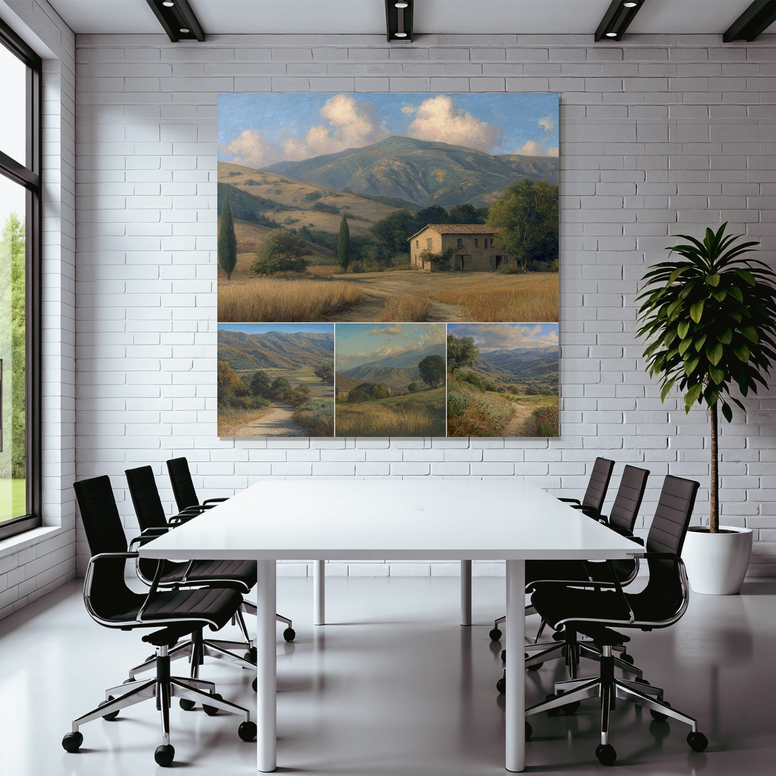 Rolly Hills Quaint House Pathway Traumhafte Landschaft Malerei