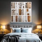 Texturierte Wand Collage Weis Beige Braun