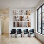 Texturierte Wand Collage Weis Beige Braun