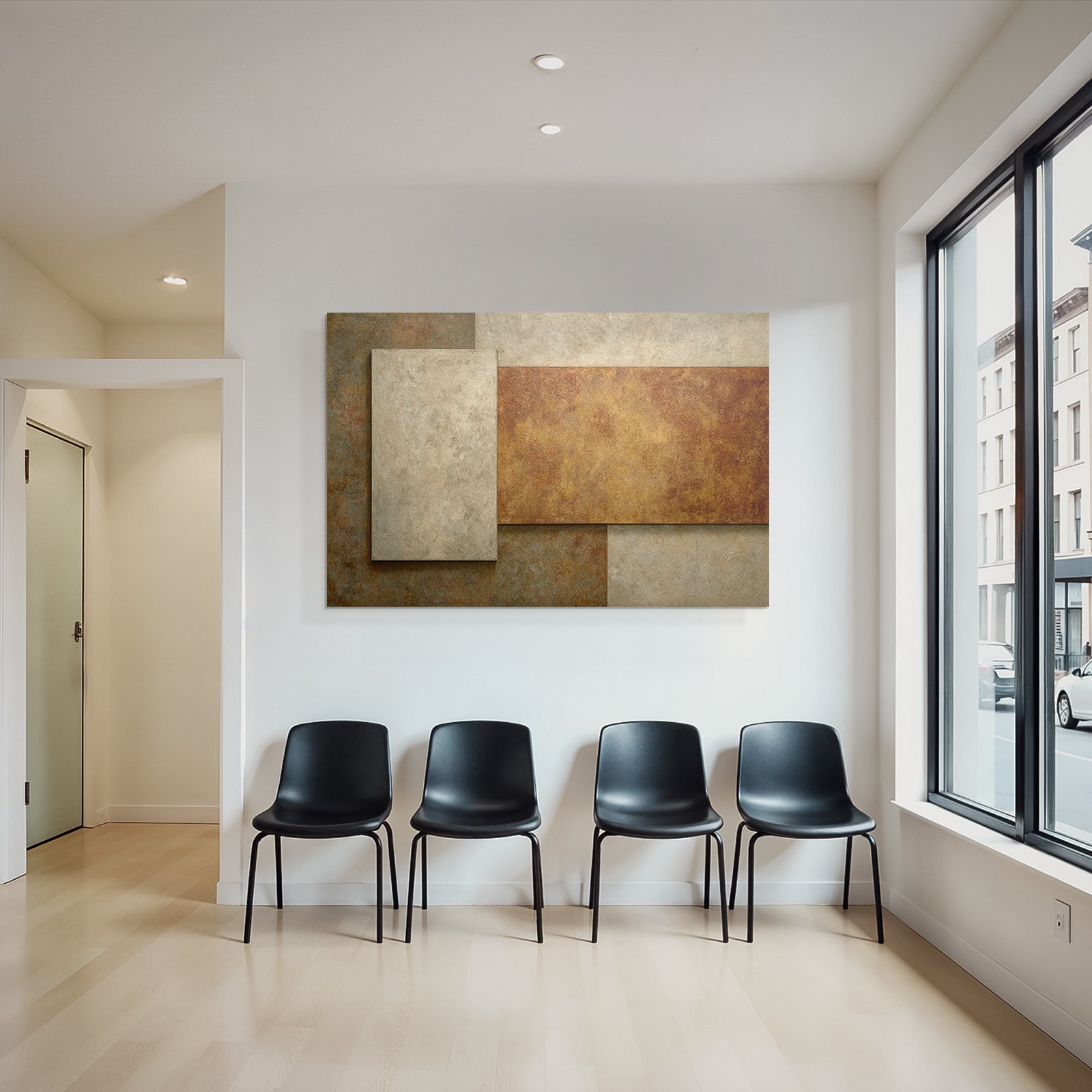 Abstract Design Mit Texturierten Paneelen Beige Und Rustfarben