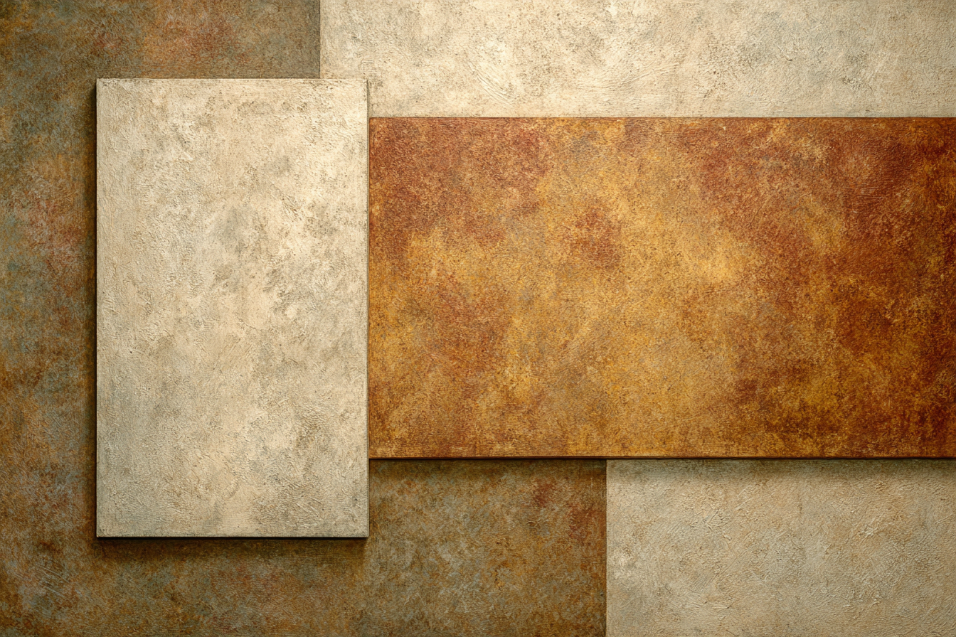 Abstract Design Mit Texturierten Paneelen Beige Und Rustfarben | Erdtoene und Taupe | Farbenwelten