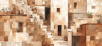 Abstrakte Architektur Mediterranische Strukturen | Erdtoene und Taupe | Farbenwelten