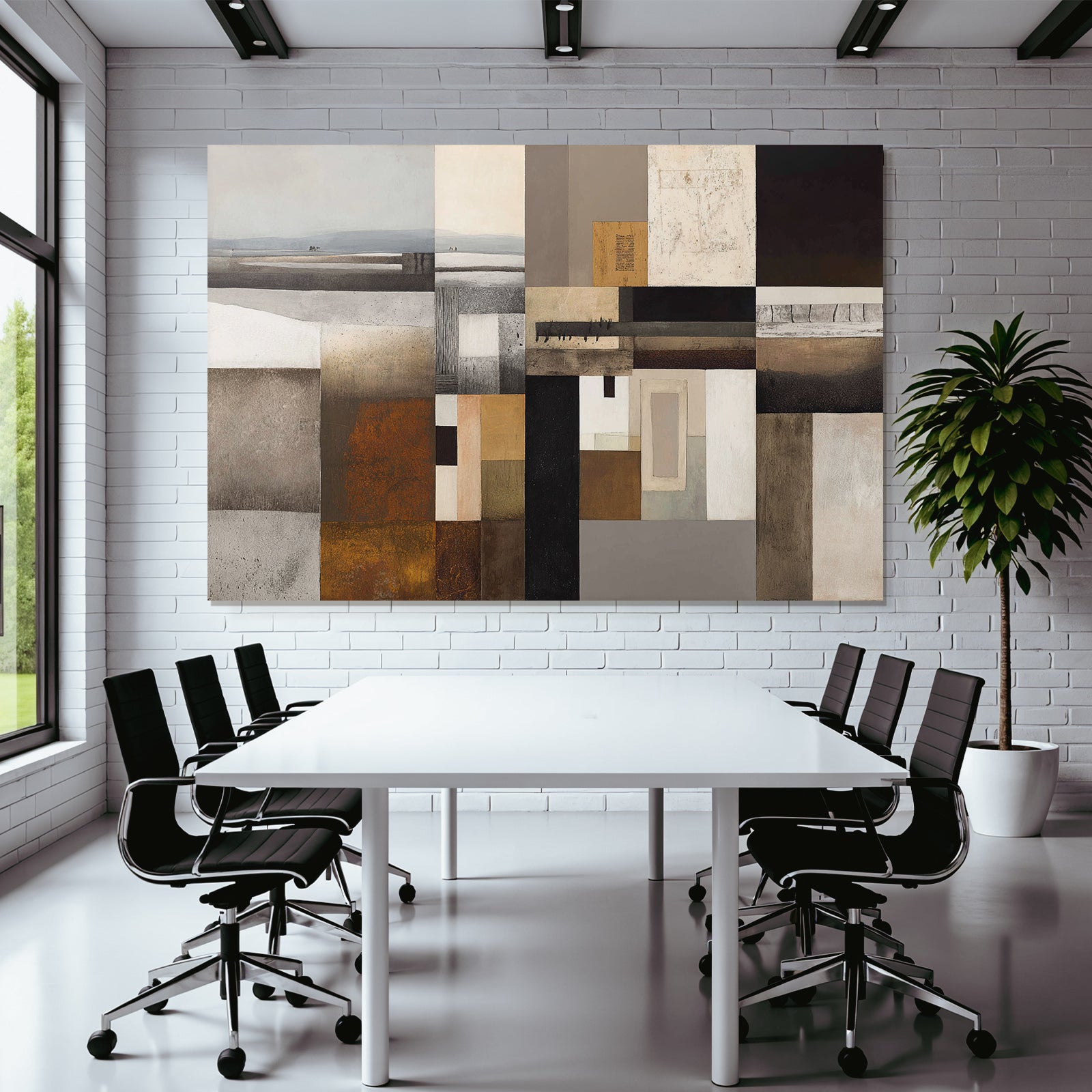 Abstrakte Kunst Geometrische Formen Erdtöne Collage