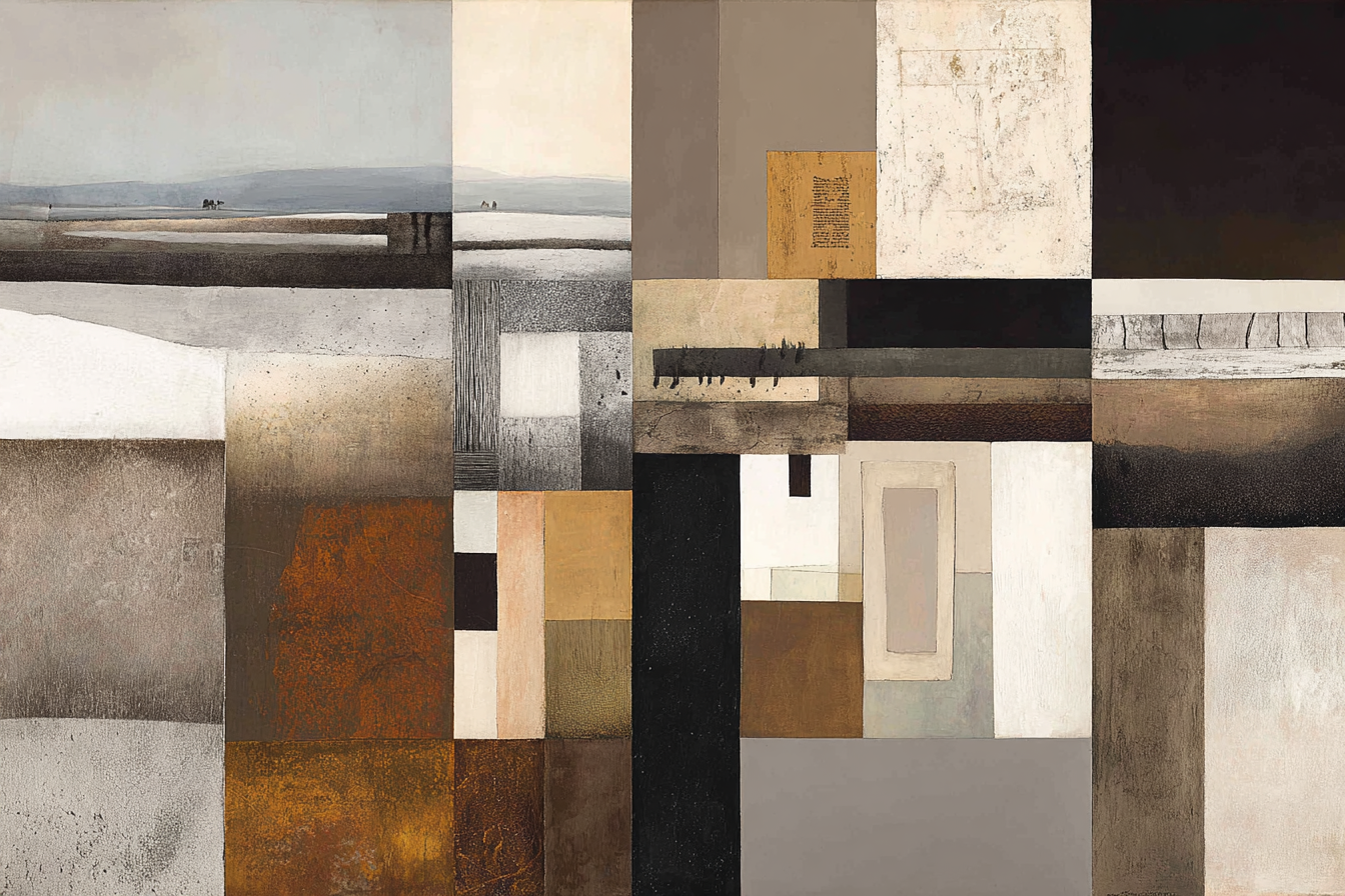 Abstrakte Kunst Geometrische Formen Erdtöne Collage | Erdtoene und Taupe | Farbenwelten