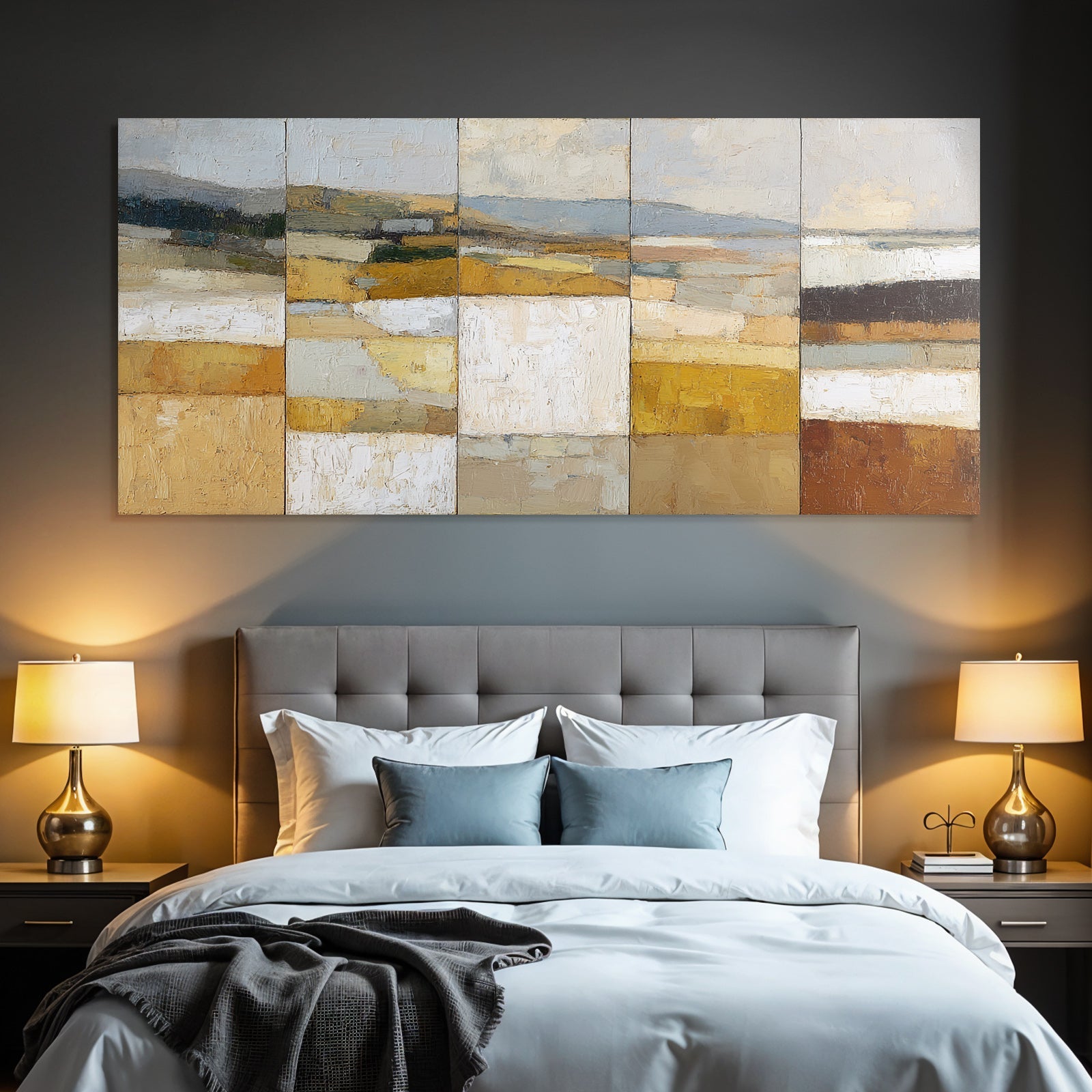 Abstrakte Landschaft Mit Erdtönen Im Painting
