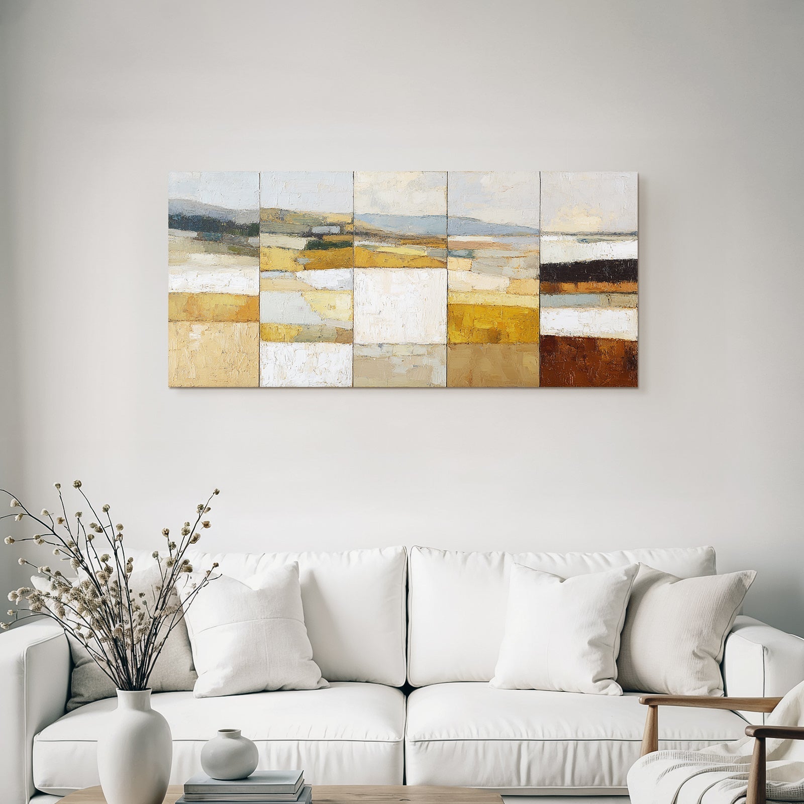 Abstrakte Landschaft Mit Erdtönen Im Painting