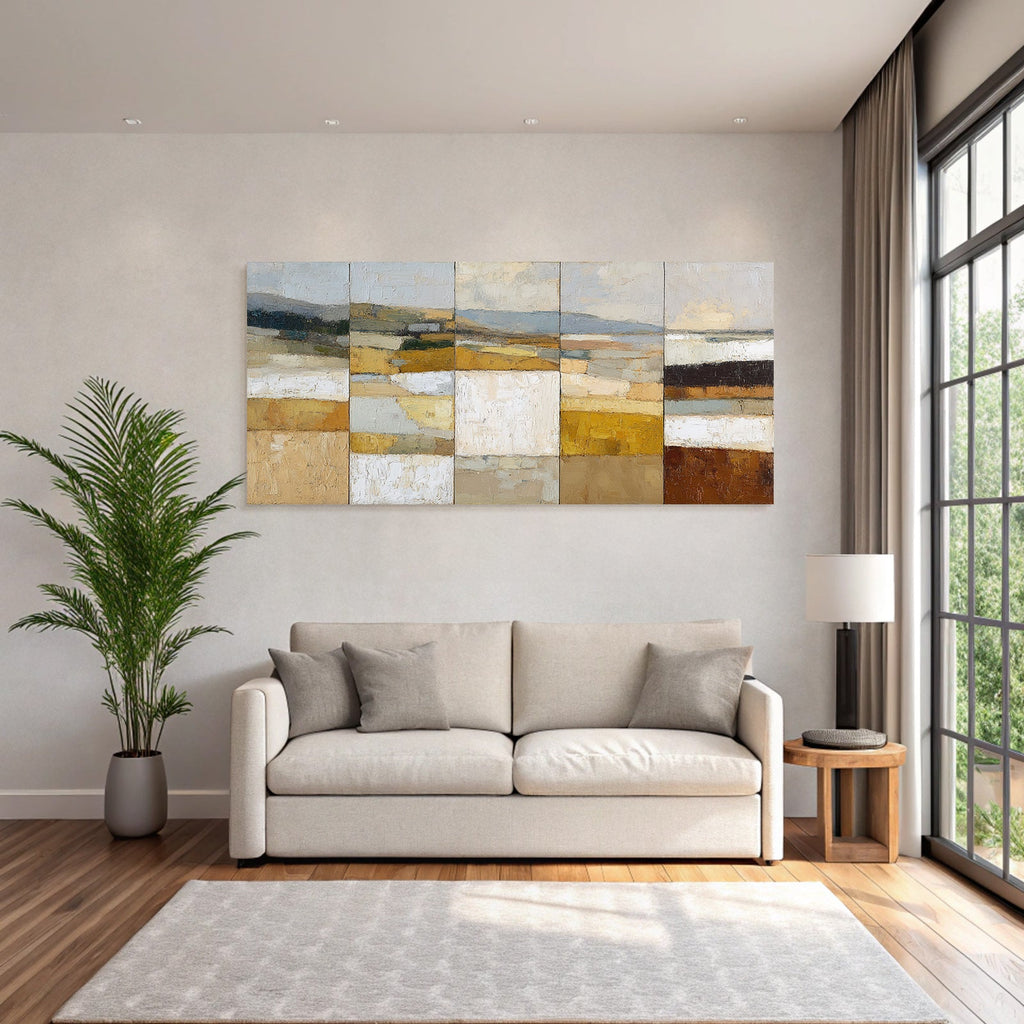 Abstrakte Landschaft Mit Erdtönen Im Painting