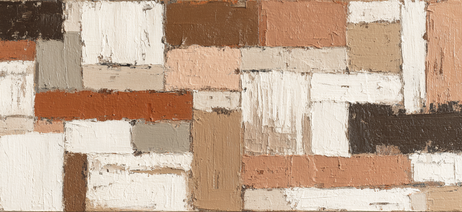Abstrakte Malerei Rechteckige Formen Neutrale Erdtöne Impasto Texture | Erdtoene und Taupe | Farbenwelten
