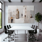 Abstraktes Kunstwerk Architektonische Elemente Figuren Mutete Farben Texturen