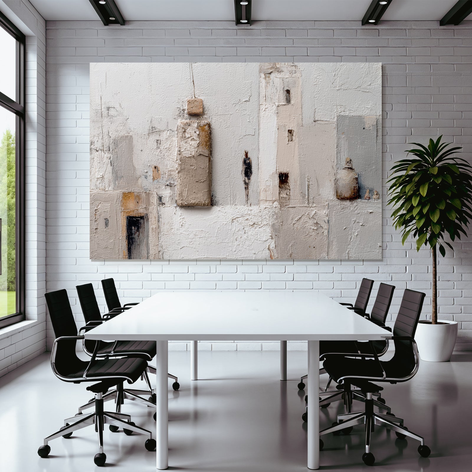Abstraktes Kunstwerk Architektonische Elemente Figuren Mutete Farben Texturen