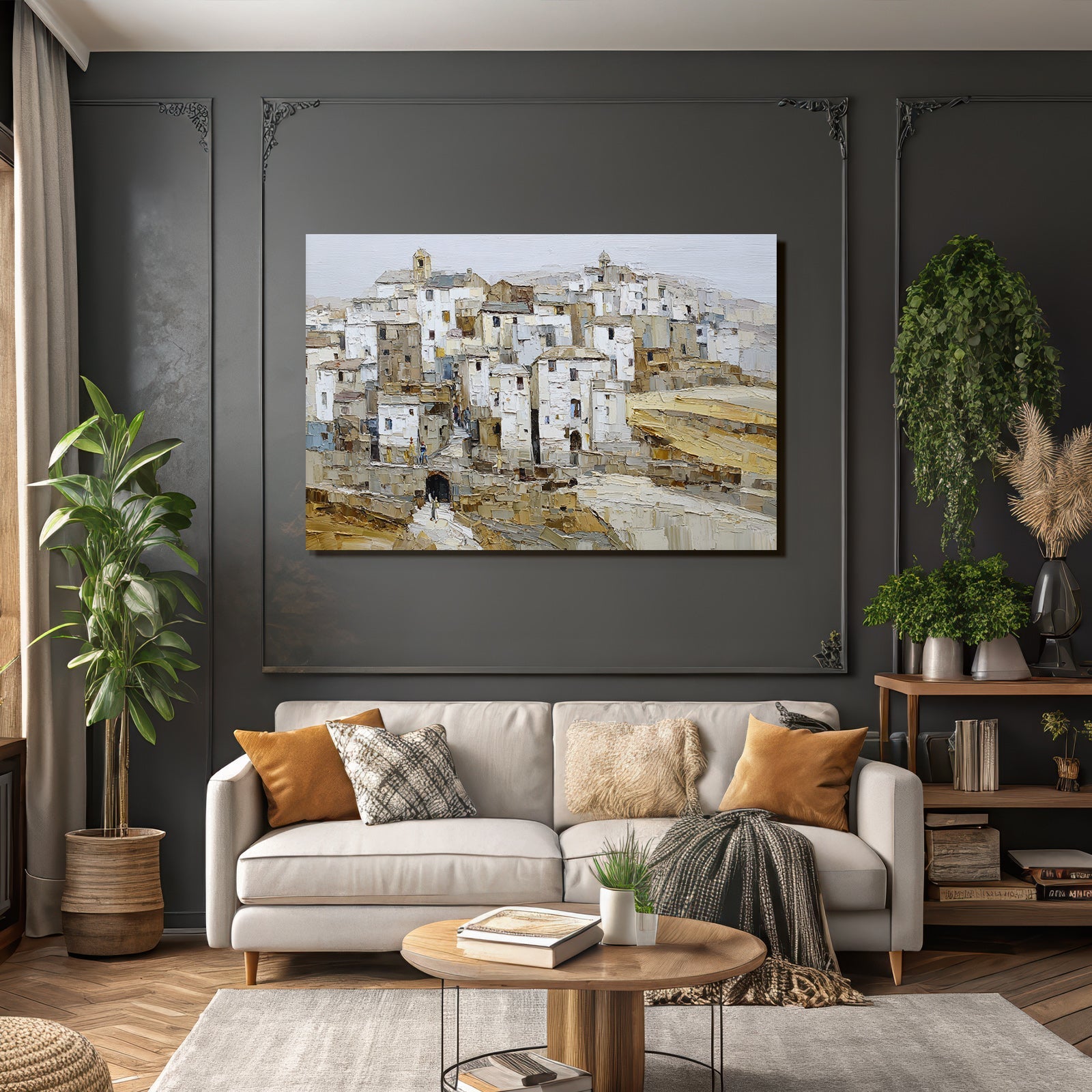 Dorf Szenen Impressionistische Malerei Häuser Landscape