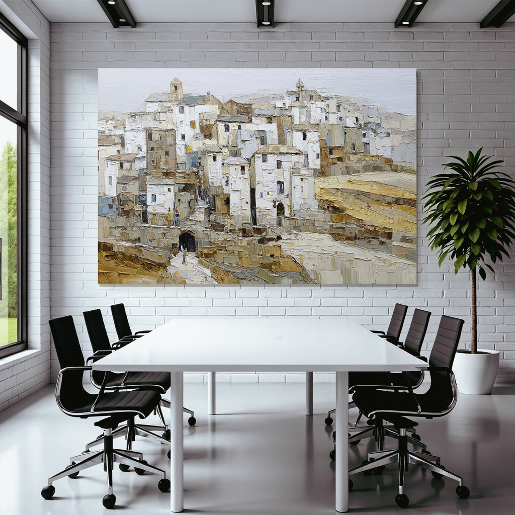 Dorf Szenen Impressionistische Malerei Häuser Landscape
