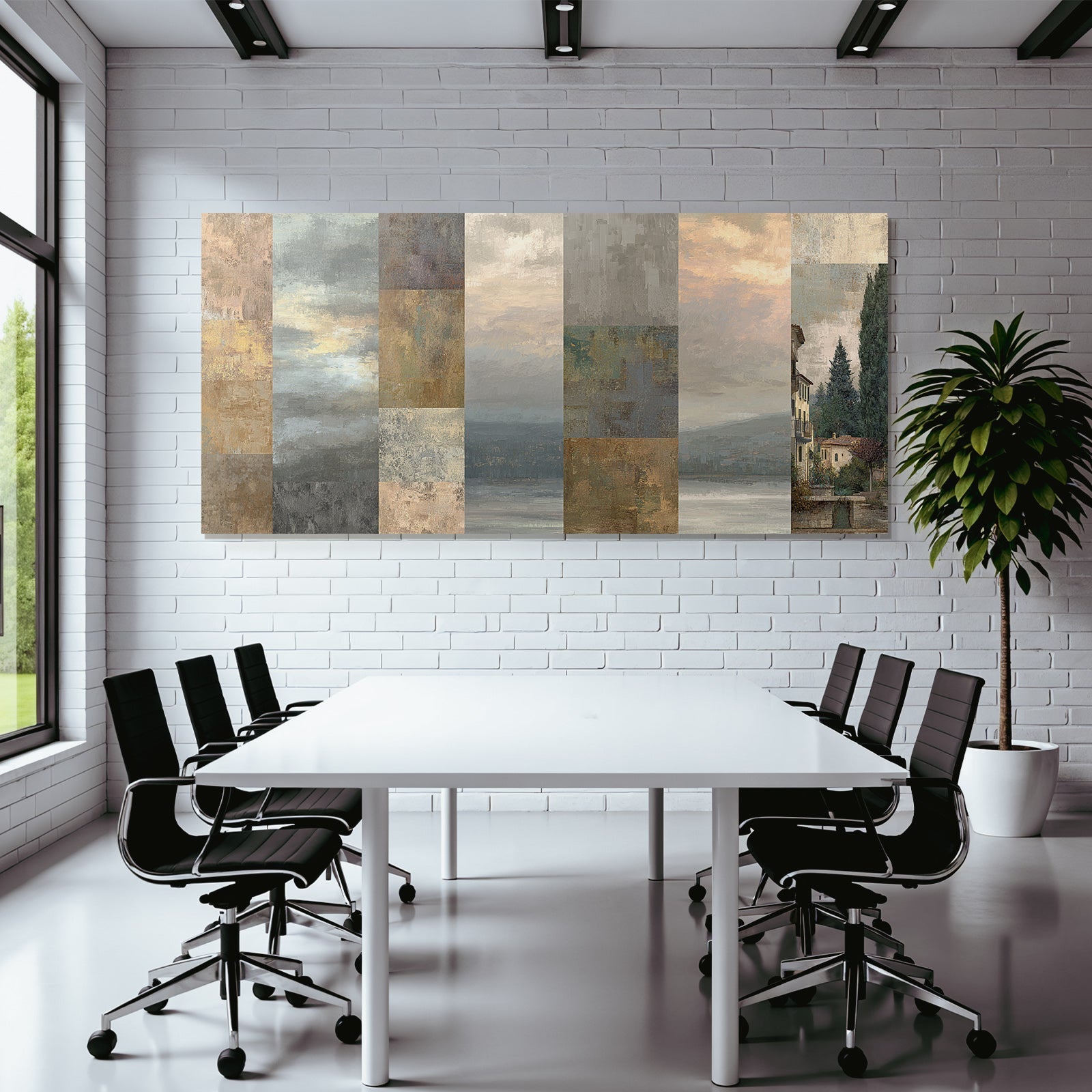 Kollage Von Texturierten Paneelen Kunstwerk