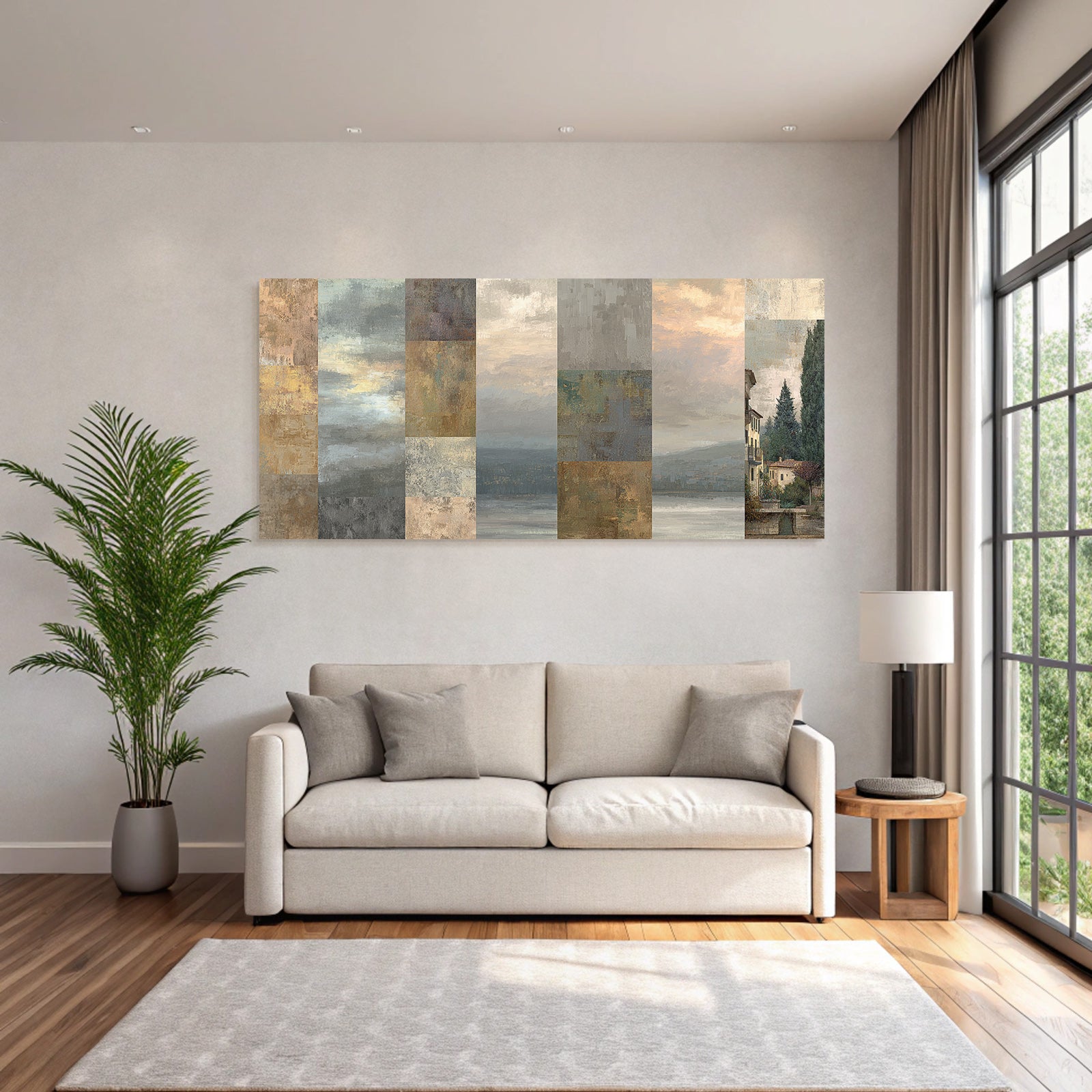 Kollage Von Texturierten Paneelen Kunstwerk