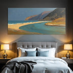 Küstenlandschaft Mit Fluss Und Meer Impressionistische Malerei