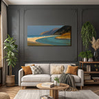 Küstenlandschaft Mit Fluss Und Meer Impressionistische Malerei