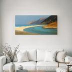 Küstenlandschaft Mit Fluss Und Meer Impressionistische Malerei