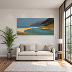 Küstenlandschaft Mit Fluss Und Meer Impressionistische Malerei