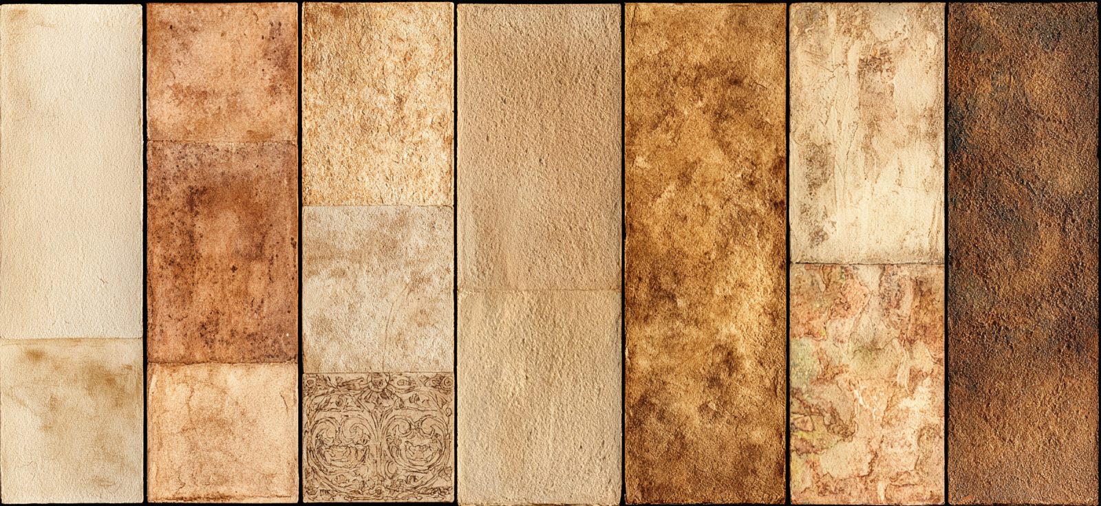 Stein Sammlung Texturen Beige Bis Dunkel Rustikal | Erdtoene und Taupe | Farbenwelten