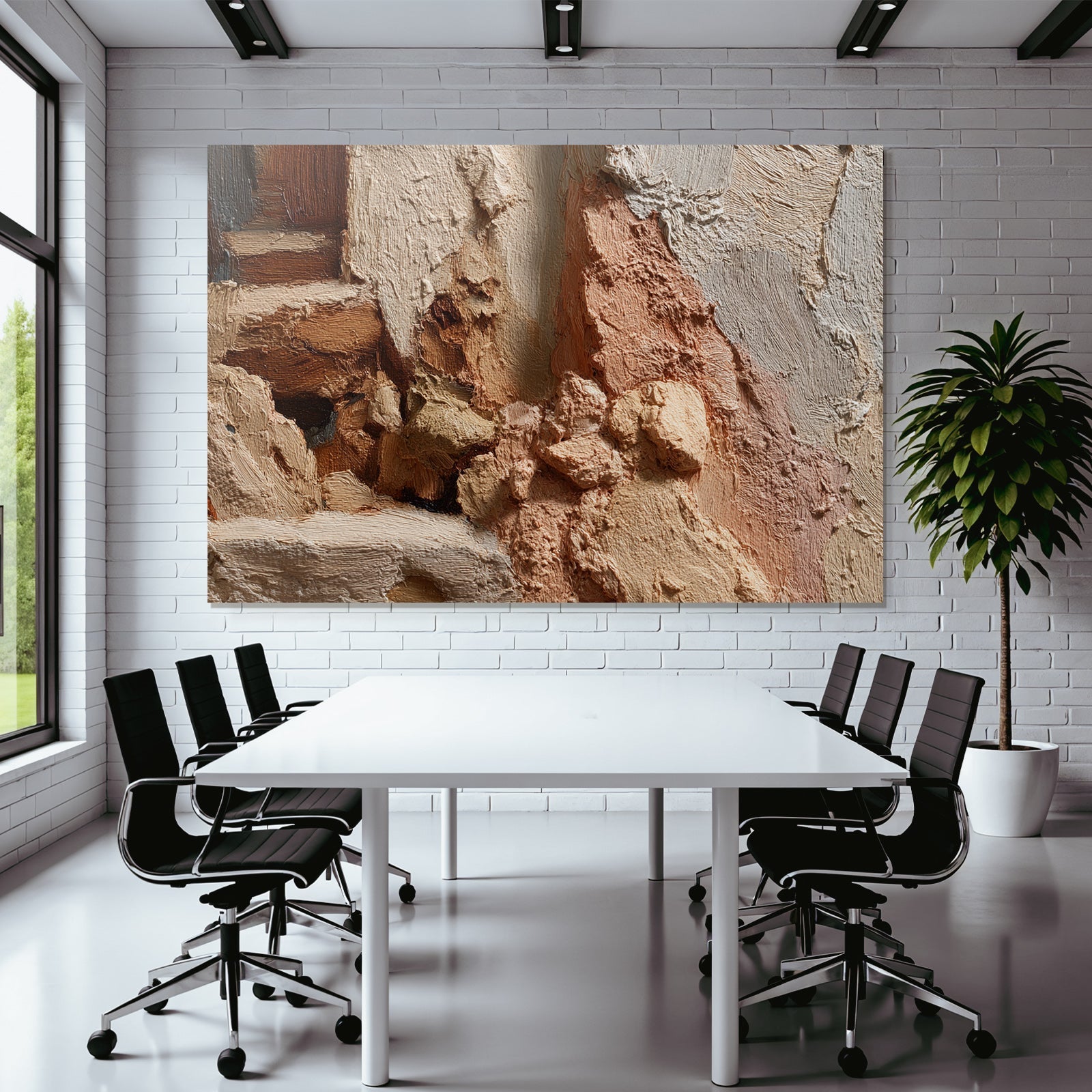 Texturierte Farbe Detail Maltechnik Erde Ton Breite Impasto