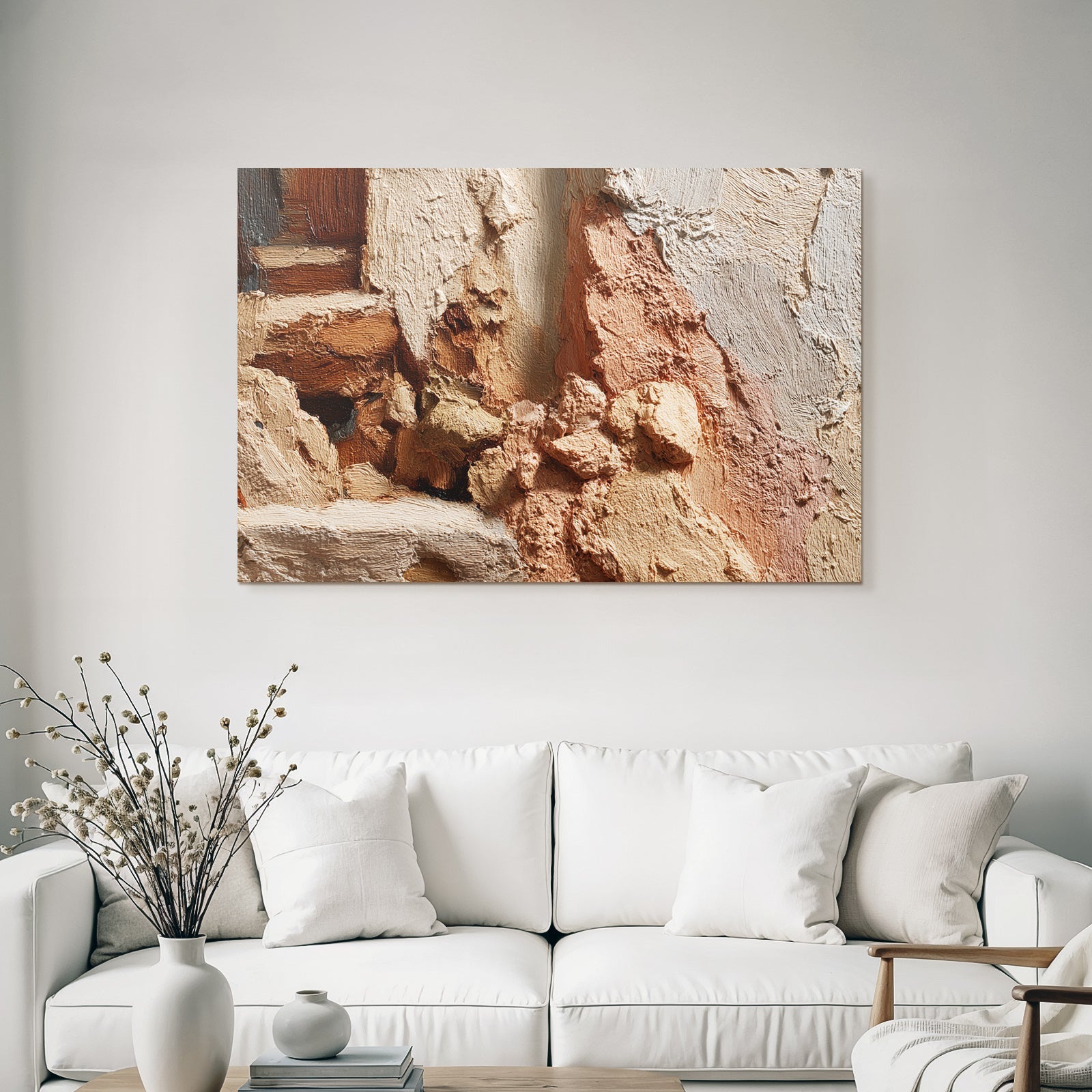 Texturierte Farbe Detail Maltechnik Erde Ton Breite Impasto