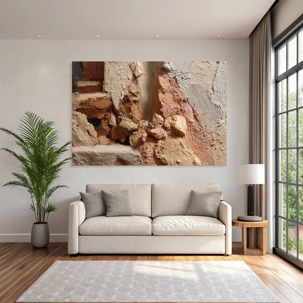 Texturierte Farbe Detail Maltechnik Erde Ton Breite Impasto