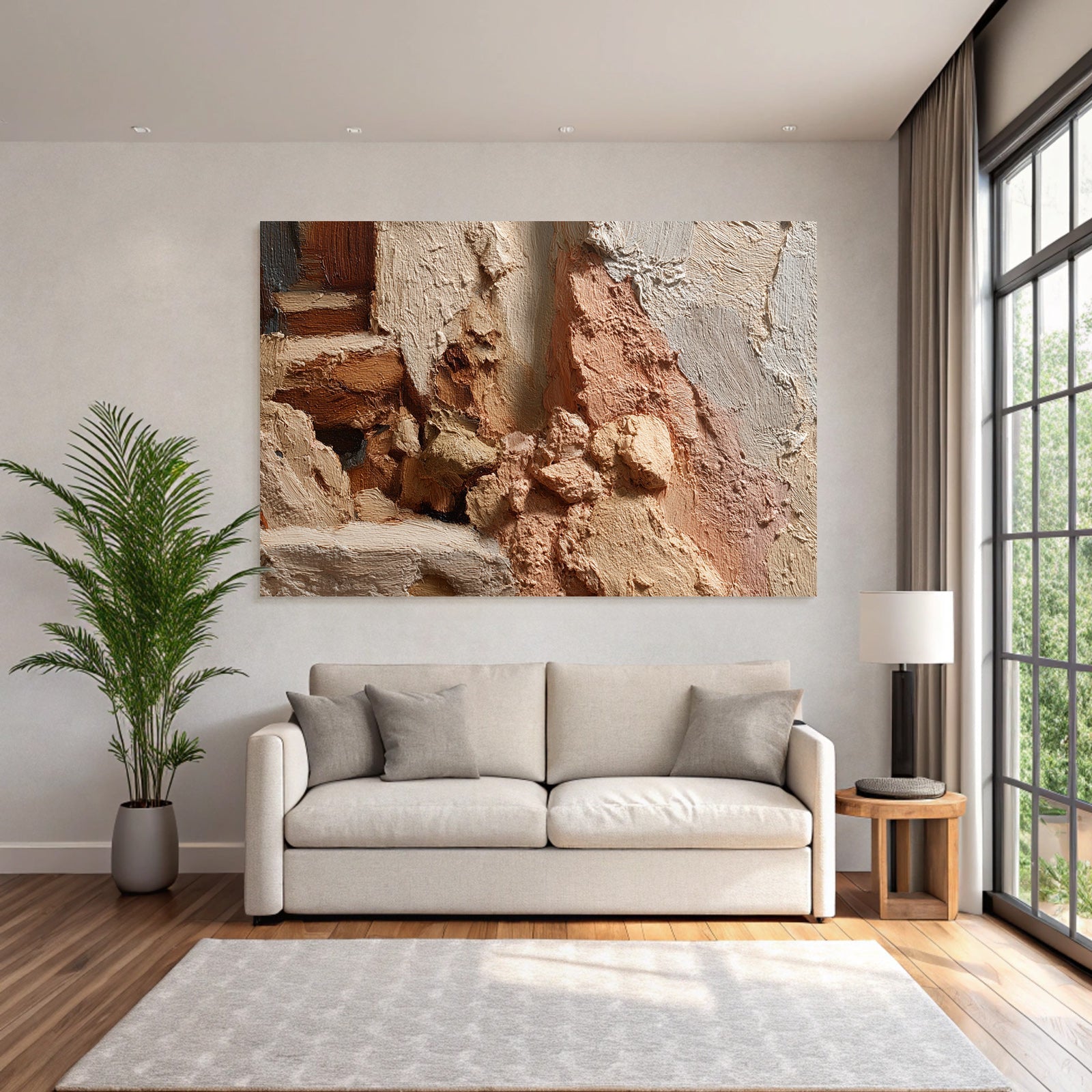 Texturierte Farbe Detail Maltechnik Erde Ton Breite Impasto