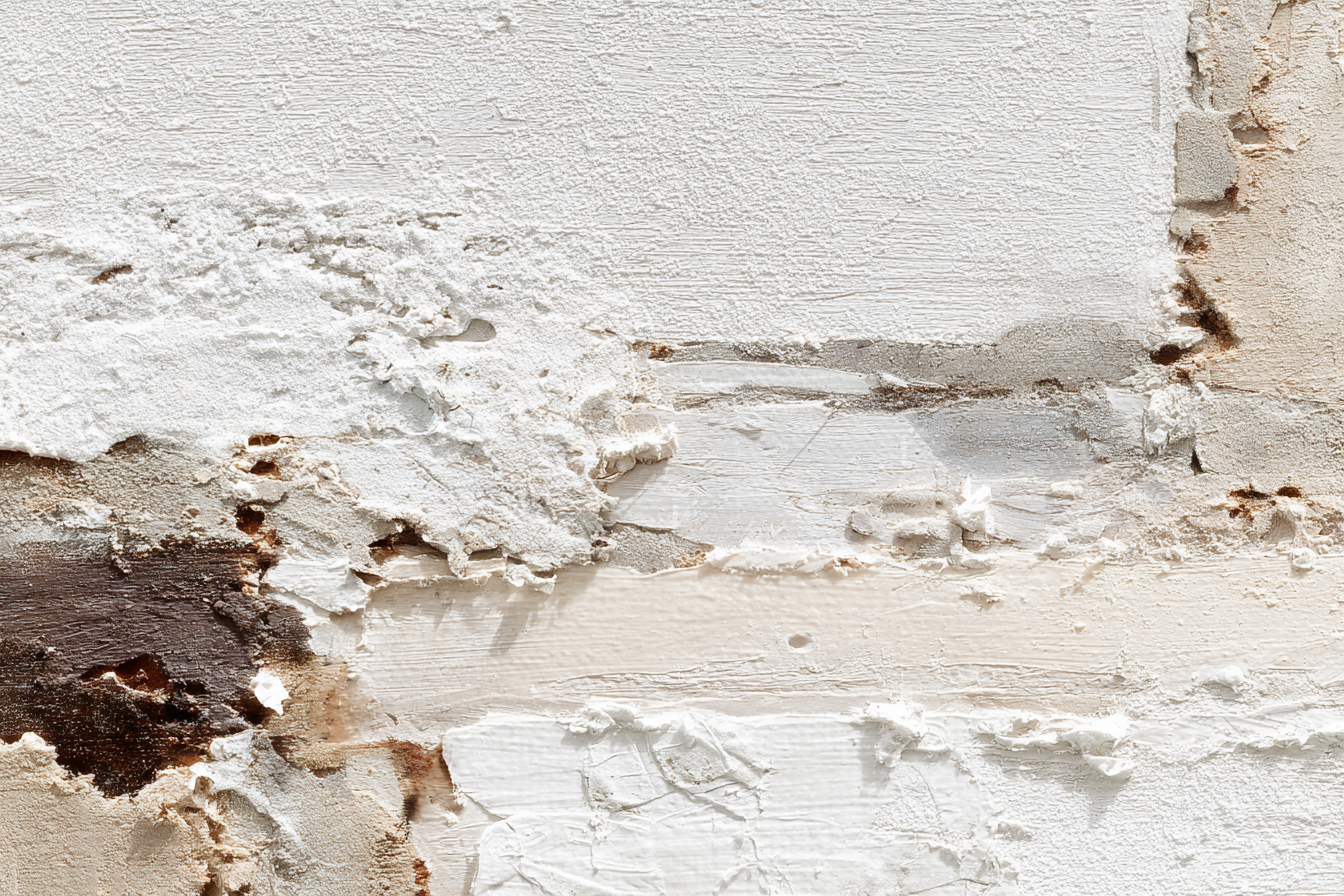 Texturierte Wand Ölmalerei Weiss Creme Braun | Erdtoene und Taupe | Farbenwelten