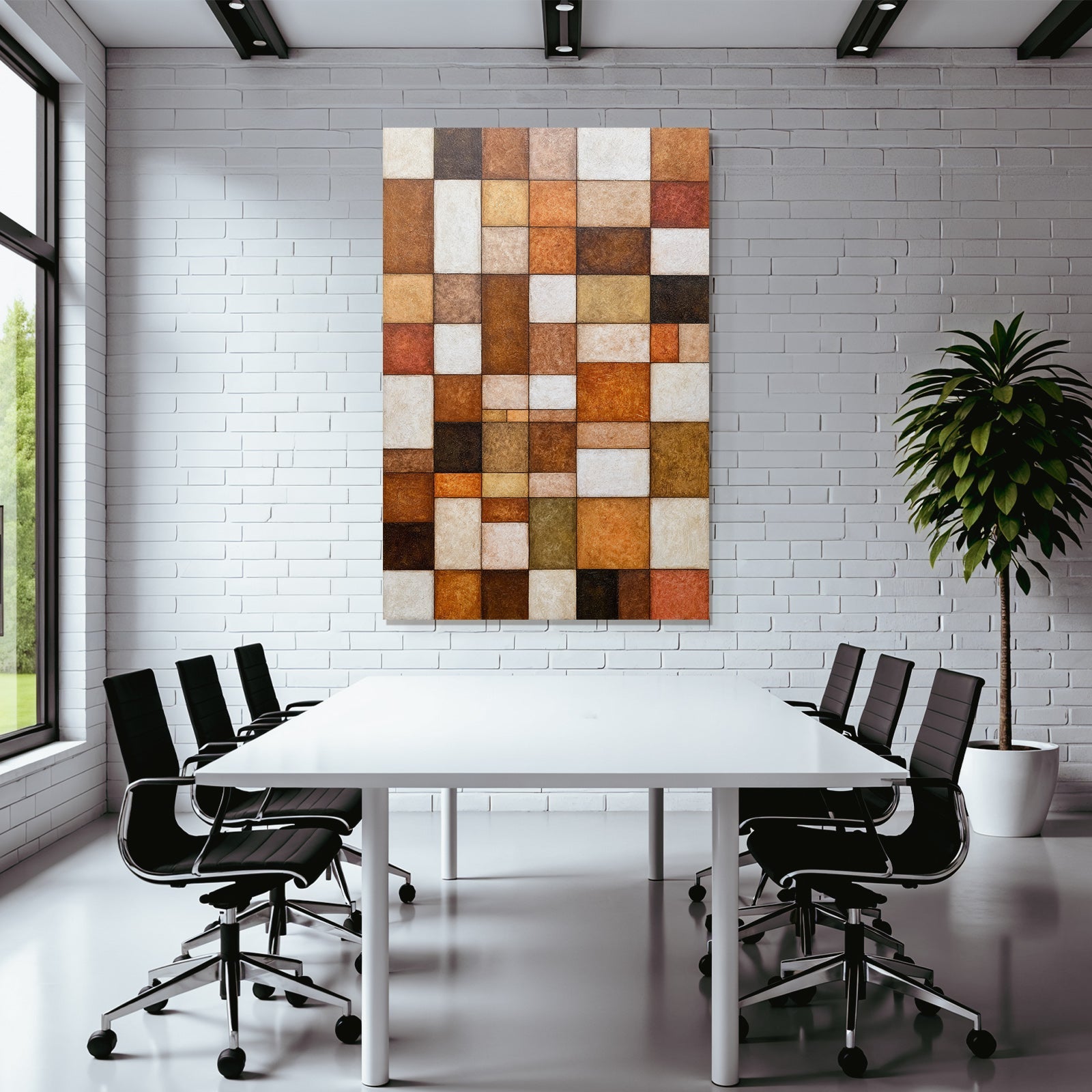 Abstractes Kunstwerk Braun Beige Und Weiss
