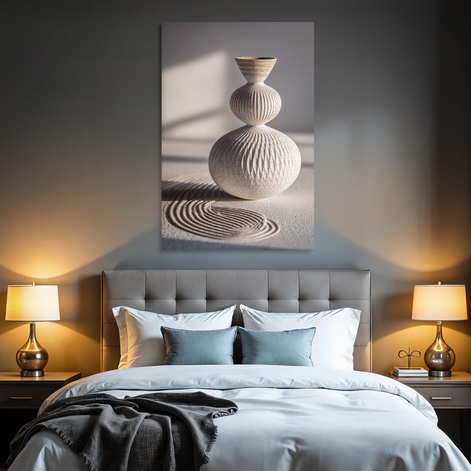 Dekorative Vase Mit Interessantem Design Keramik Weiss Erdfarben Texuriert