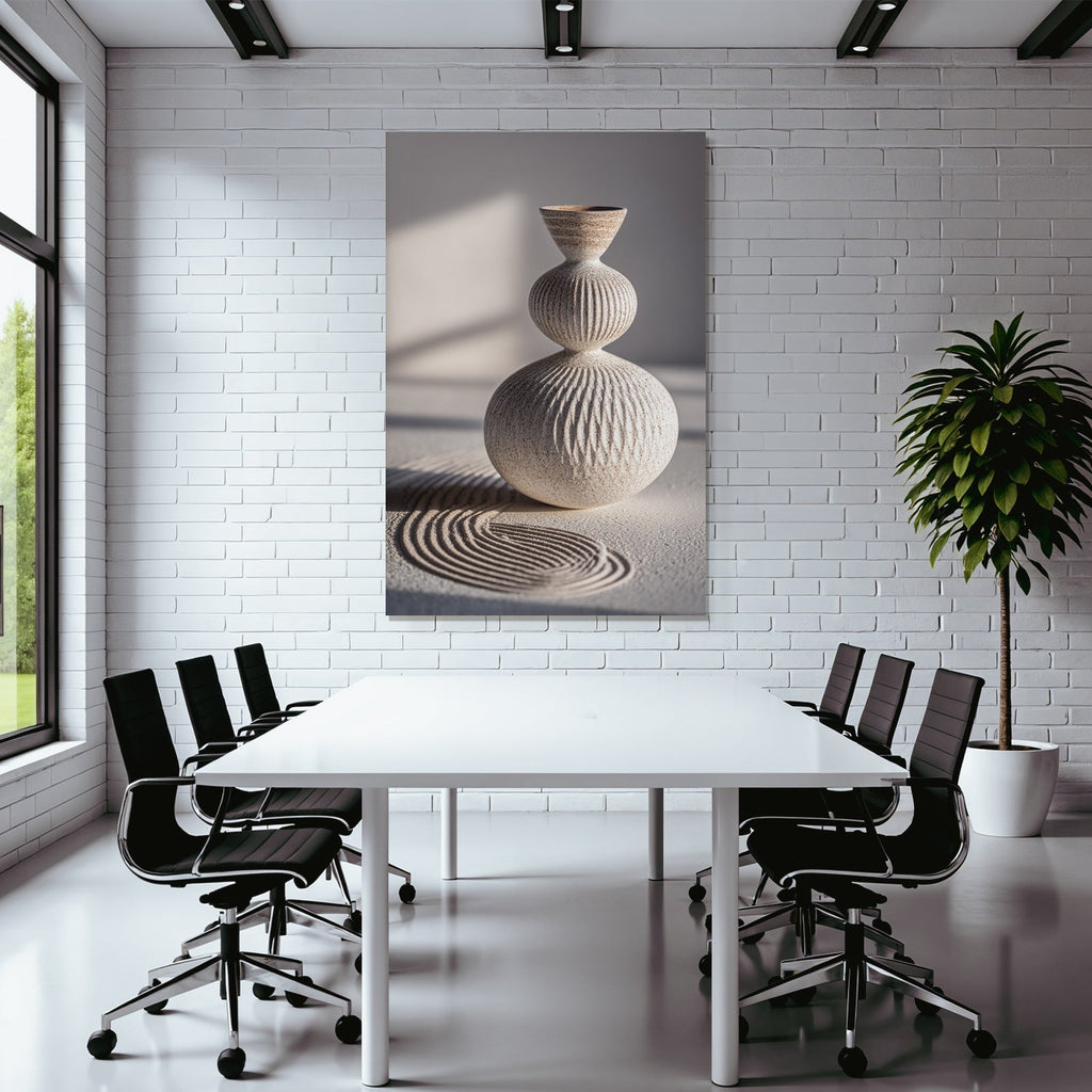Dekorative Vase Mit Interessantem Design Keramik Weiss Erdfarben Texuriert