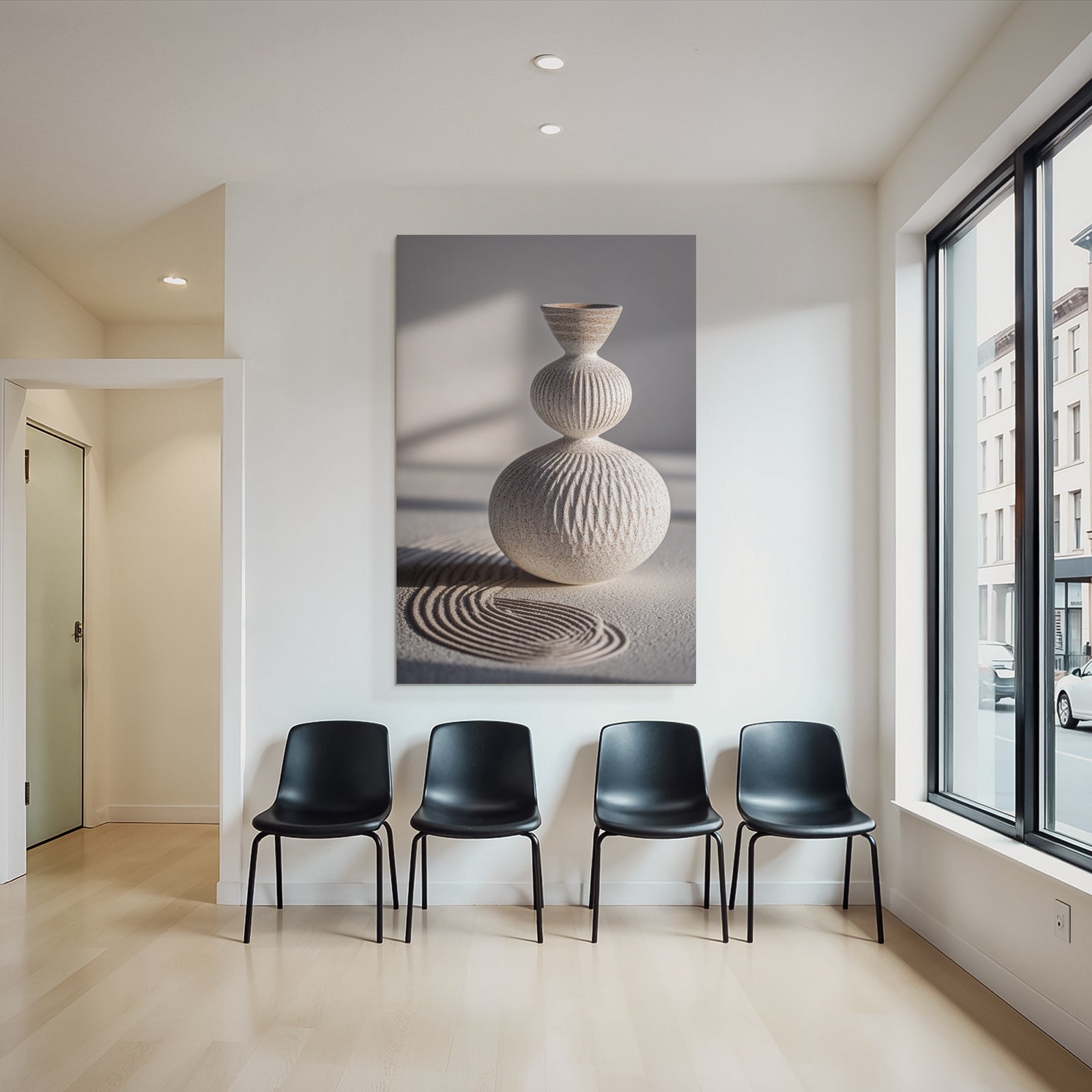 Dekorative Vase Mit Interessantem Design Keramik Weiss Erdfarben Texuriert