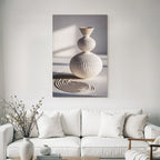 Dekorative Vase Mit Interessantem Design Keramik Weiss Erdfarben Texuriert