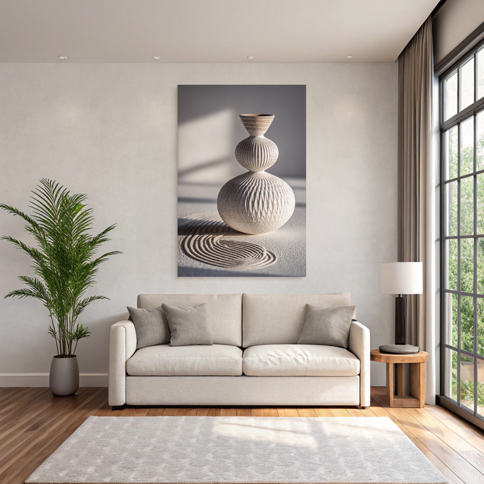 Dekorative Vase Mit Interessantem Design Keramik Weiss Erdfarben Texuriert