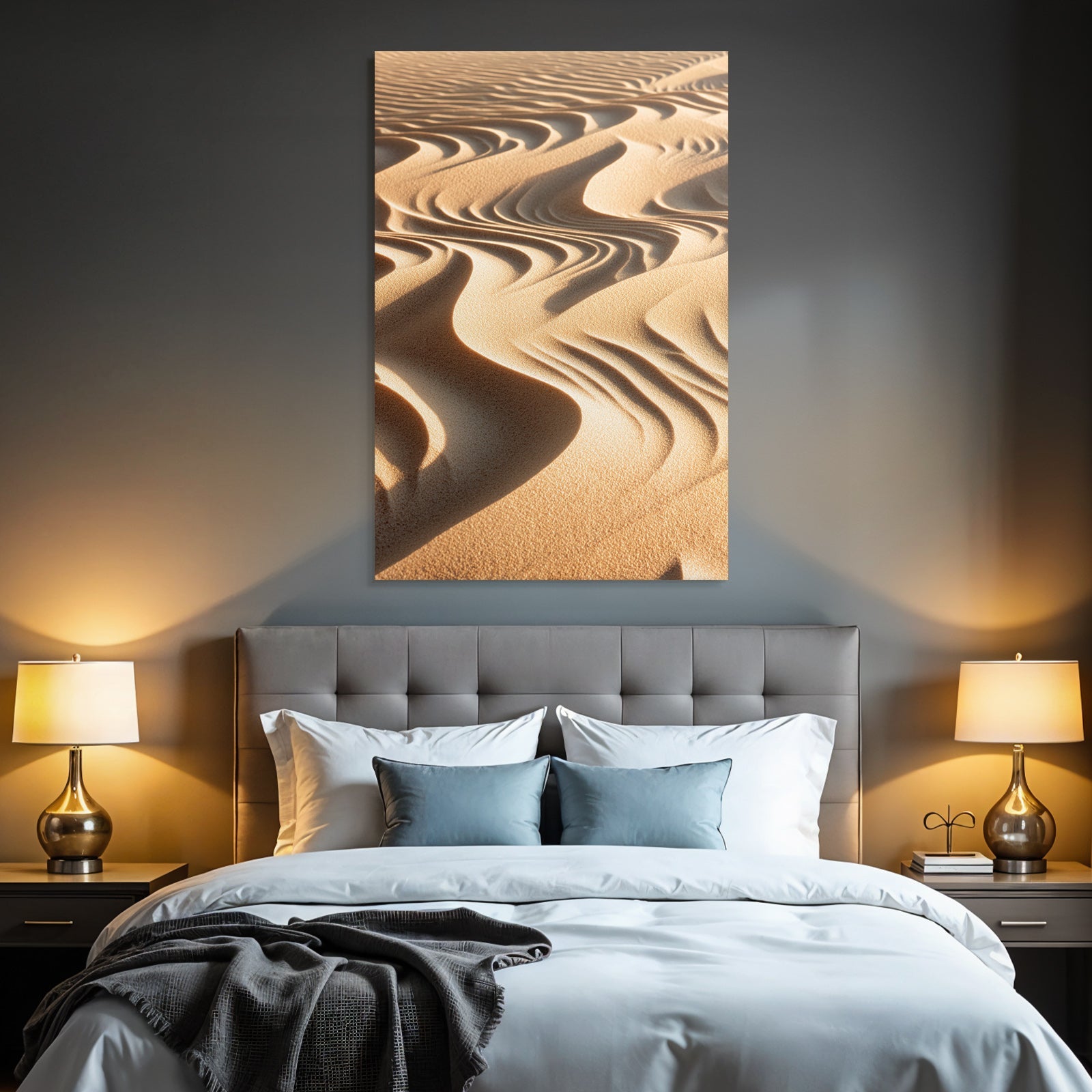 Sanddünen Mit Welligen Mustern Im Wind