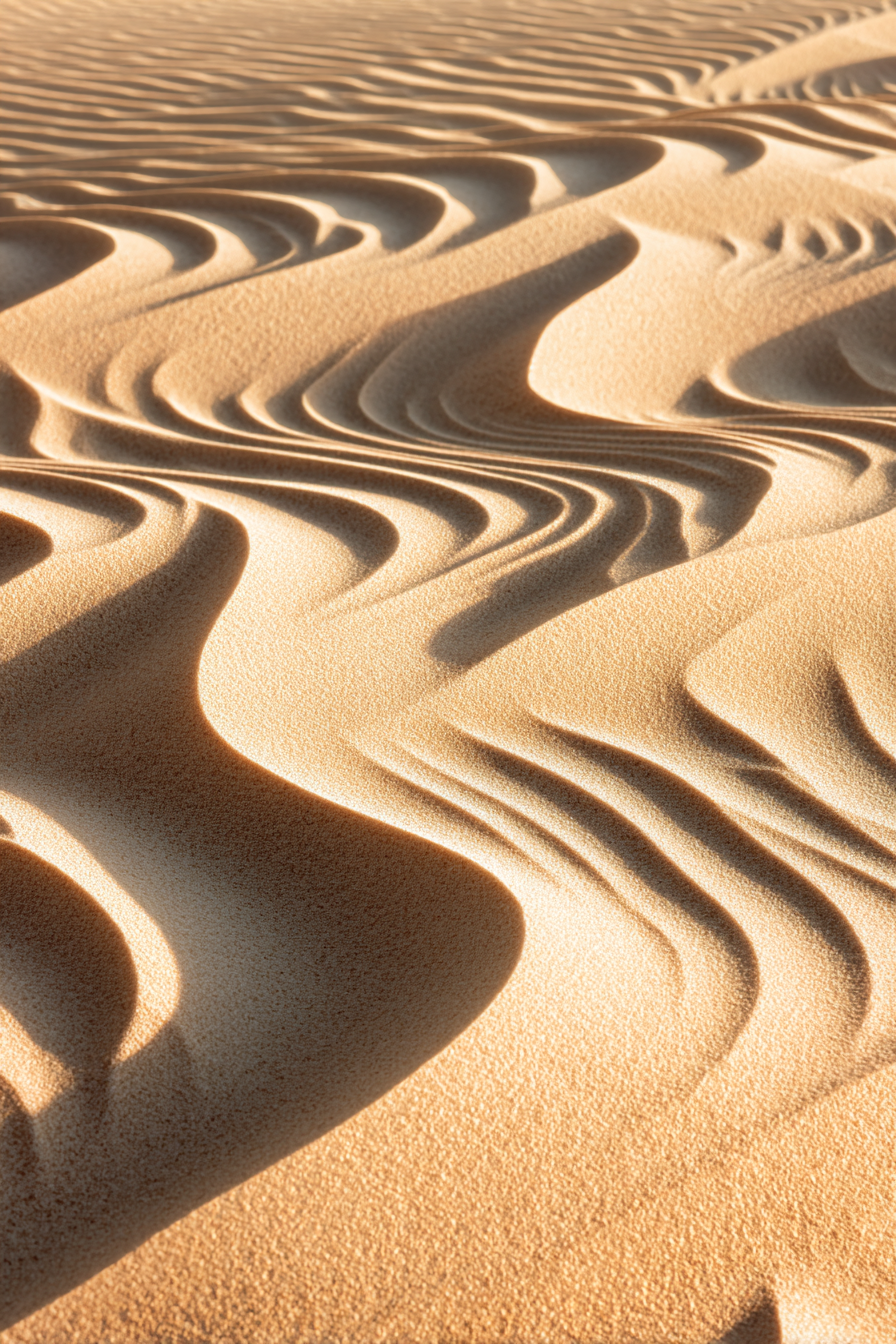 Sanddünen Mit Welligen Mustern Im Wind | Gold und Beige | Farbenwelten
