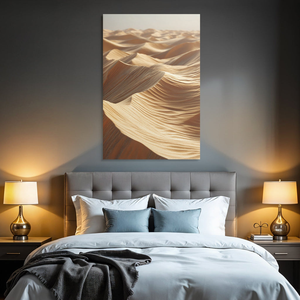 Sanddünenlandschaft Warmtonige Beleuchtung Windgeformte Texturen
