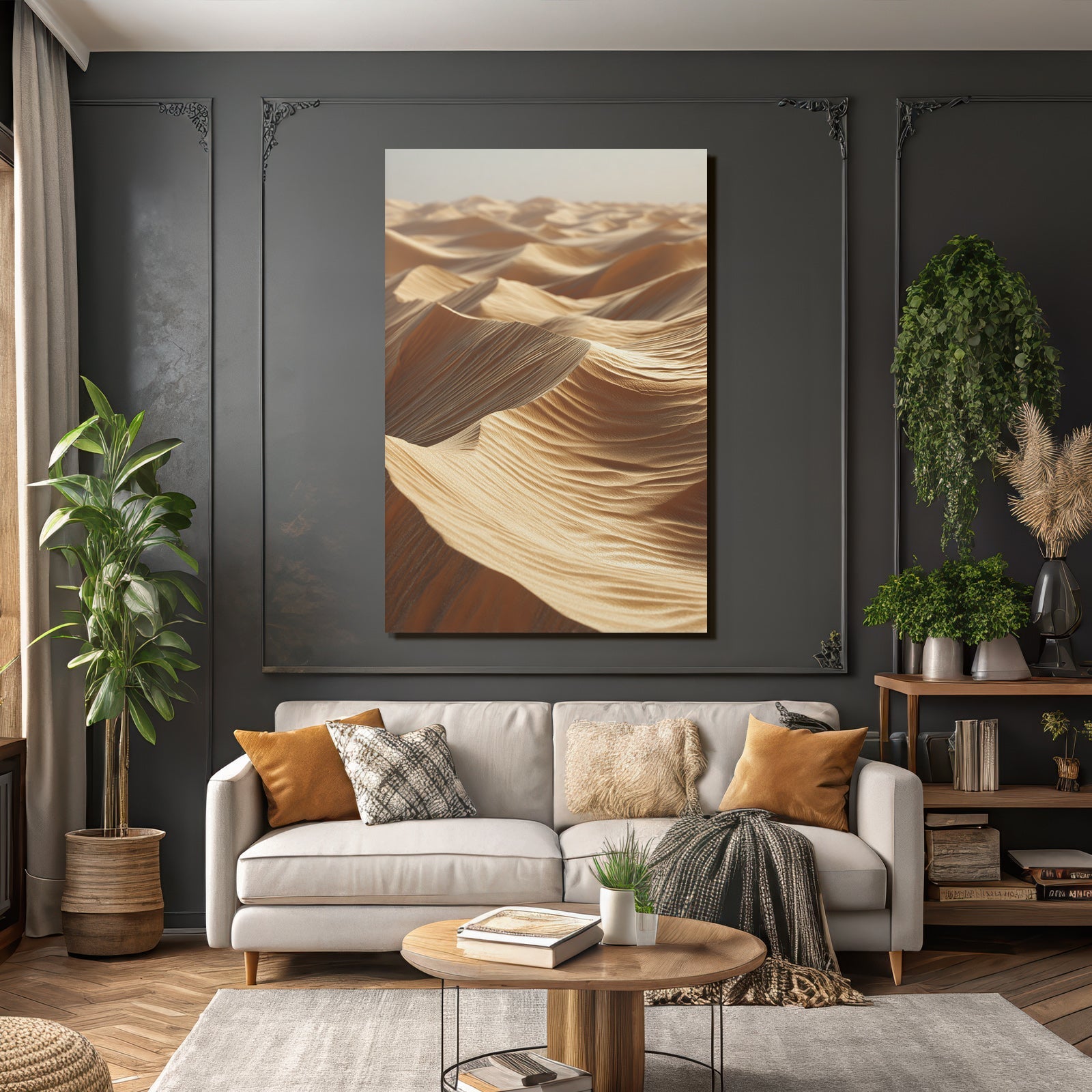 Sanddünenlandschaft Warmtonige Beleuchtung Windgeformte Texturen
