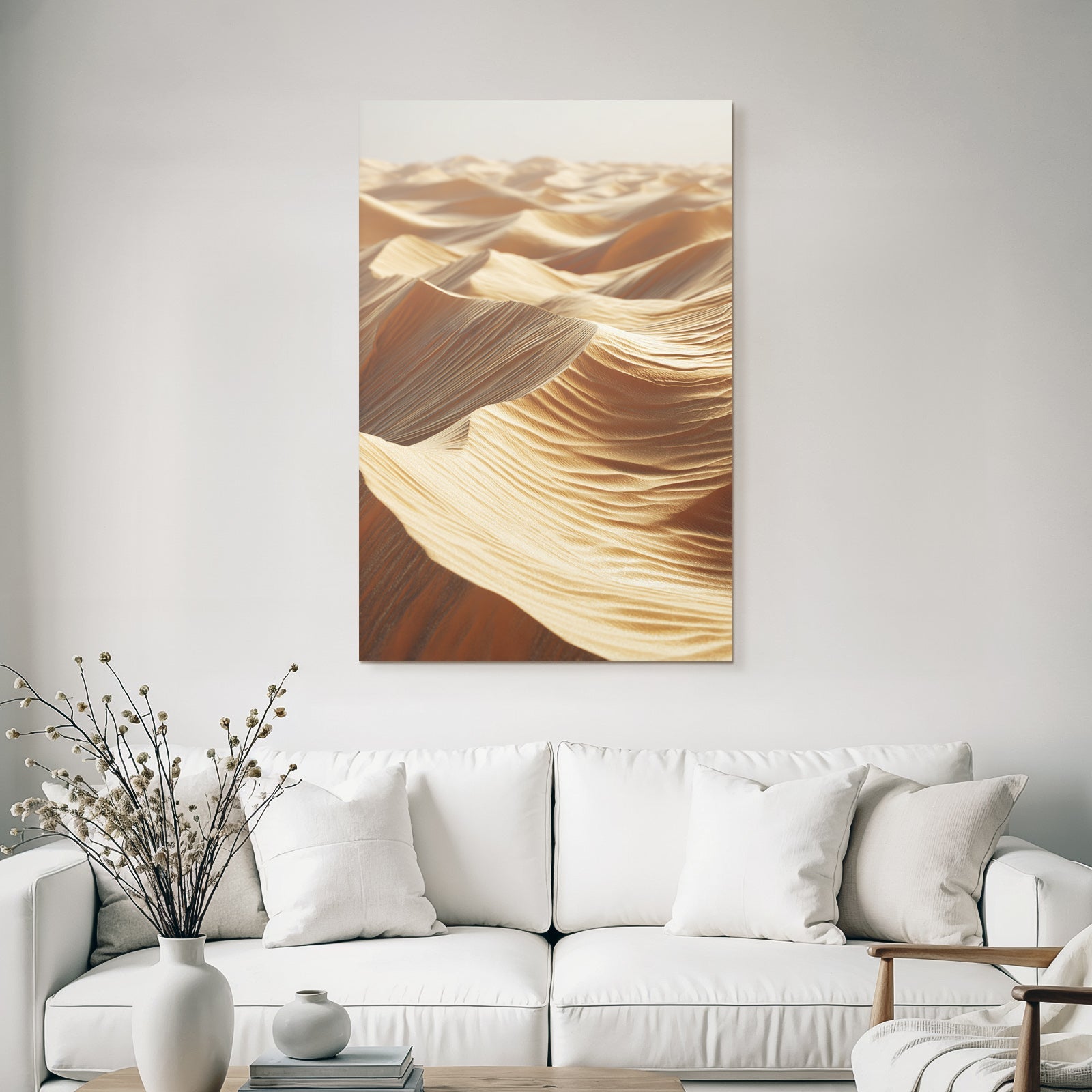 Sanddünenlandschaft Warmtonige Beleuchtung Windgeformte Texturen