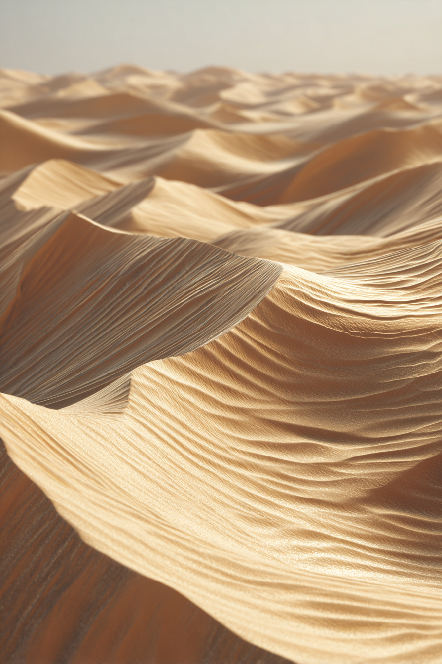 Sanddünenlandschaft Warmtonige Beleuchtung Windgeformte Texturen | Gold und Beige | Farbenwelten